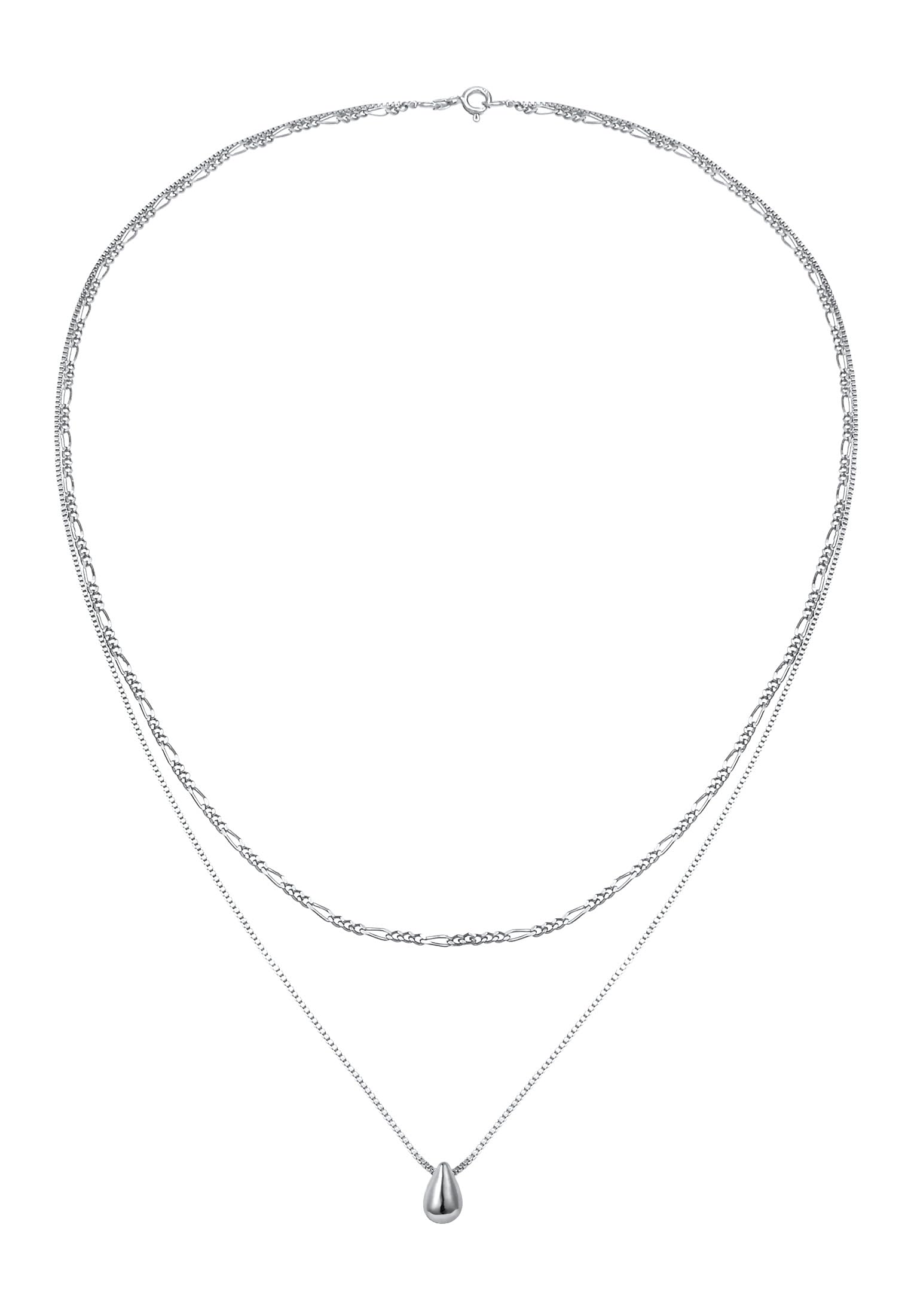 Halskette Silber 925 Layer Kette Tropfen Damen Schmuck Geschenke für Frauen