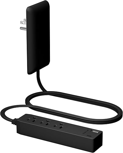 Miniatura 26 de LIDER Extensor de salida protegido contra sobretensiones, regleta de alimentación de 4 salidas, USB tipo A de 21 W y 2 puertos USB tipo C, enchufe