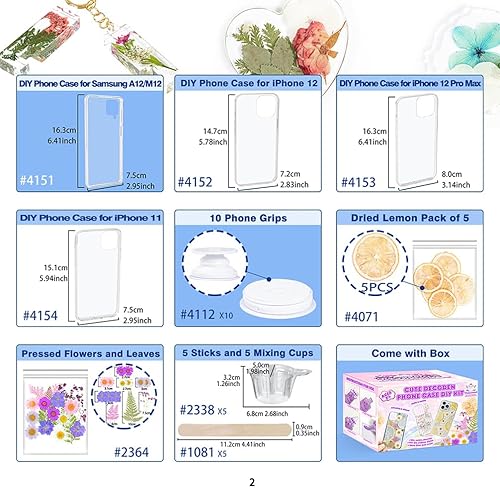 Miniatura 3 de FUNSHOWCASE Decoden - Juego de 36 fundas para teléfono de resina epoxi para teléfono, kit de fundición de resina epoxi