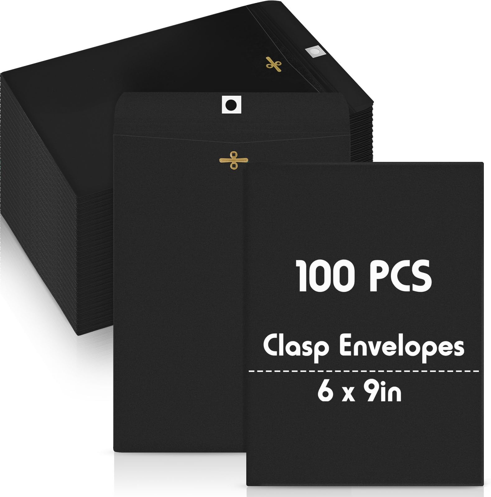 Geyee 100 Pcs 6 x 9 inch Clasp Envelopes Manilla Envelopes