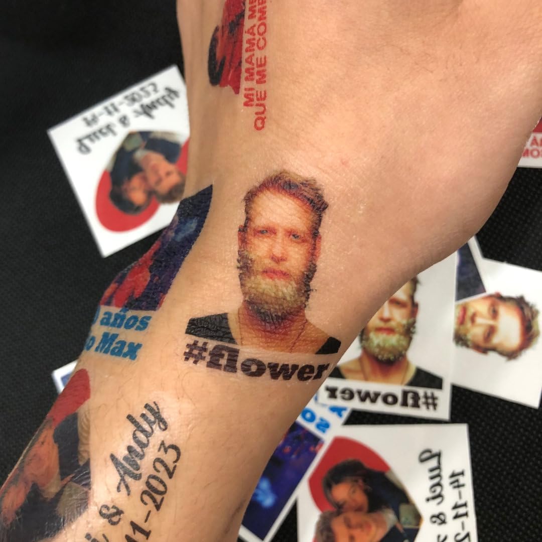 100 Tatuaggi temporanei 4x4 cm con la tua foto - Ideali per eventi, matrimoni, feste e compleanni