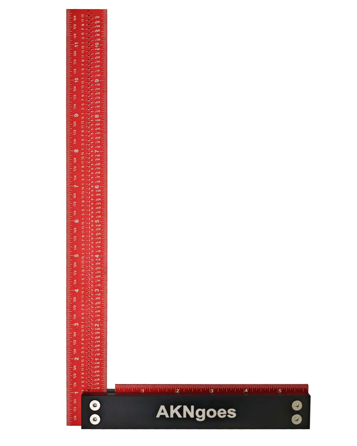 AKNgoes Precision Woodworking Square Ruler for Measuring and Marking, Square Ruler with Support Lip, Self Standing for Quick Measurement, Framing Tool for Professional Carpentry Use - 12 Inch