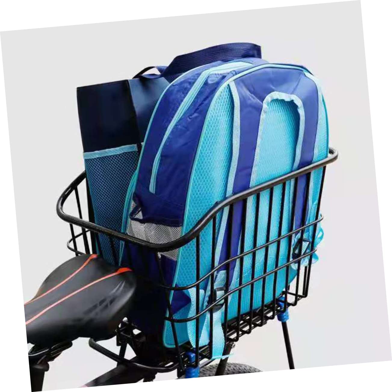 Sosoport Cesto Posteriore per Bicicletta in Metallo Nero Effetto Decorativo e Sicurezza per Uso Outdoor su Bici