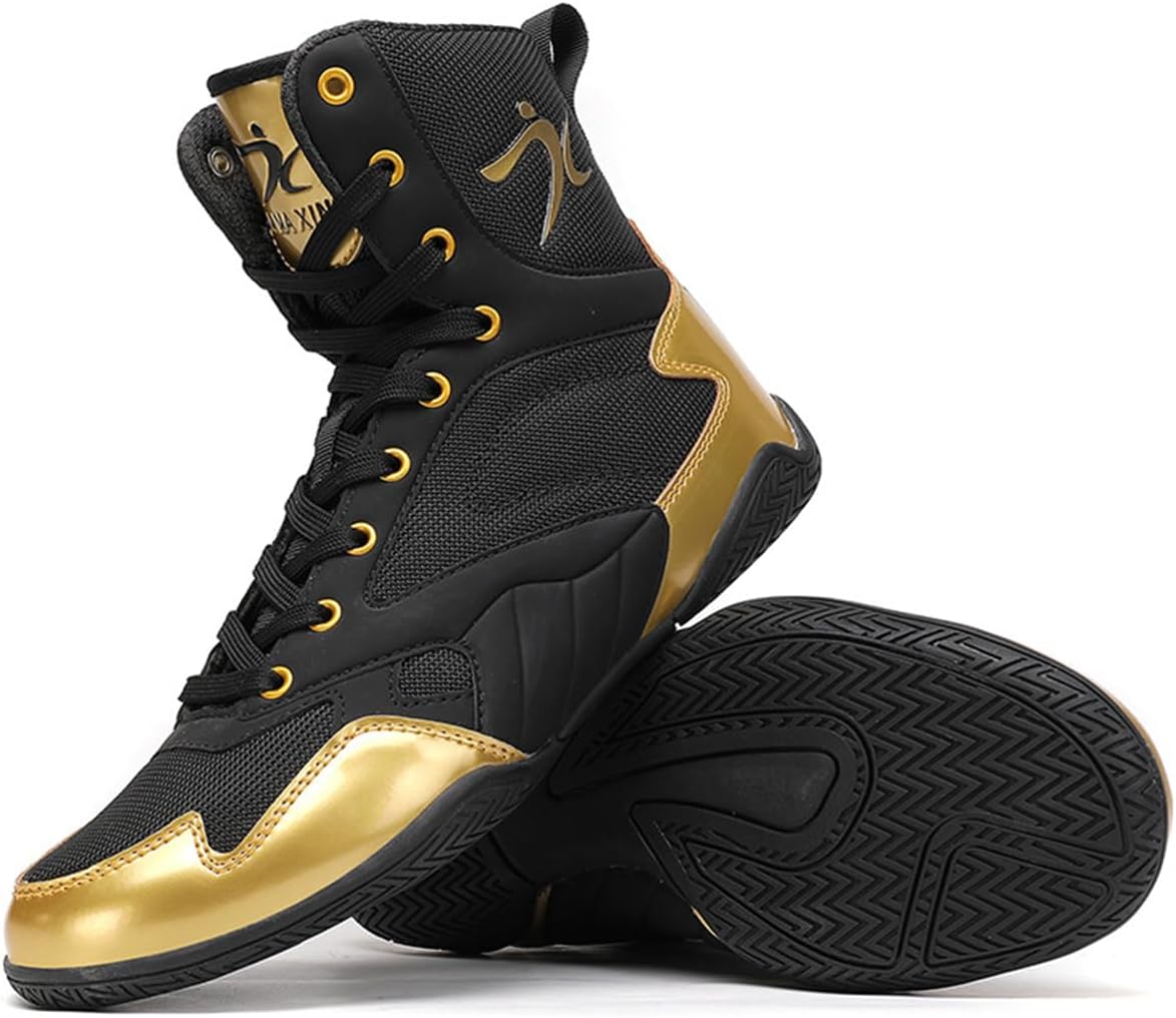 Men's Wrestling & Boxing Shoes Breathable Trainers, Comfortable Non-Slip Bodybuilding for Sparring, MMA, Muay Thai, Karate, Fighting and Martial Arts