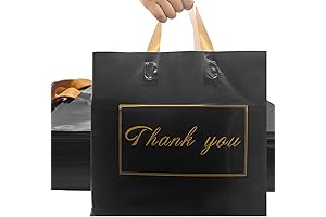 WAKAKO 60 Pack Black Extra Large Thank You Bags