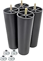 Vista 11 de 4 patas de sofá negras, patas cónicas de muebles de 4 pulgadas, patas de sofá de plástico con pernos de suspensión M8 para sofá, tocador, armario