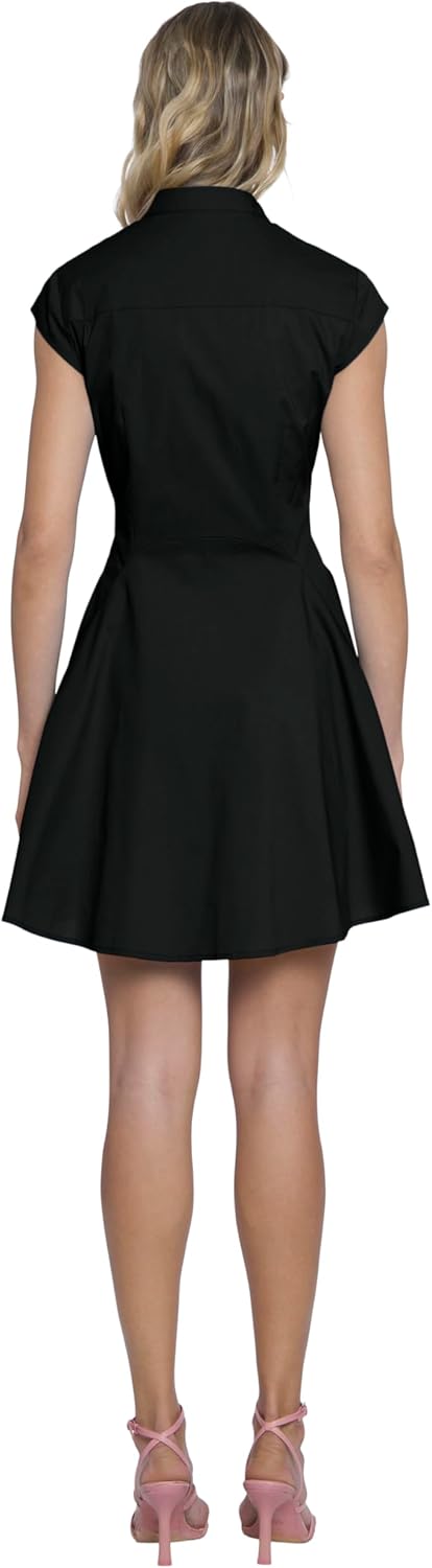 Donna Morgan Womens High Neck Fit and Flare Shirtdress Women's Dress | Summer Dresses for Women - Image 3