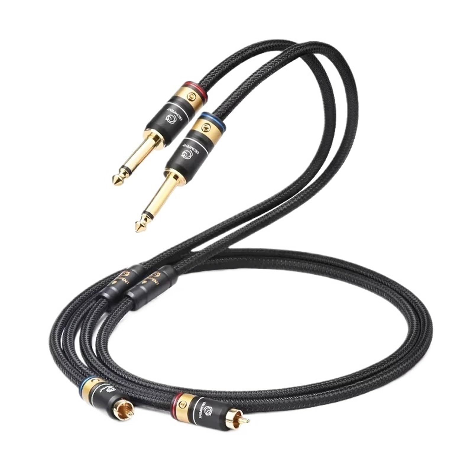 Para kabli audio Hi-Fi 6,5 mm do RCAA stereo Dual 6,35 TRS do 2RCA męski kabel audio do wzmacniacza, miksera, kart dźwiękowych (5 m)
