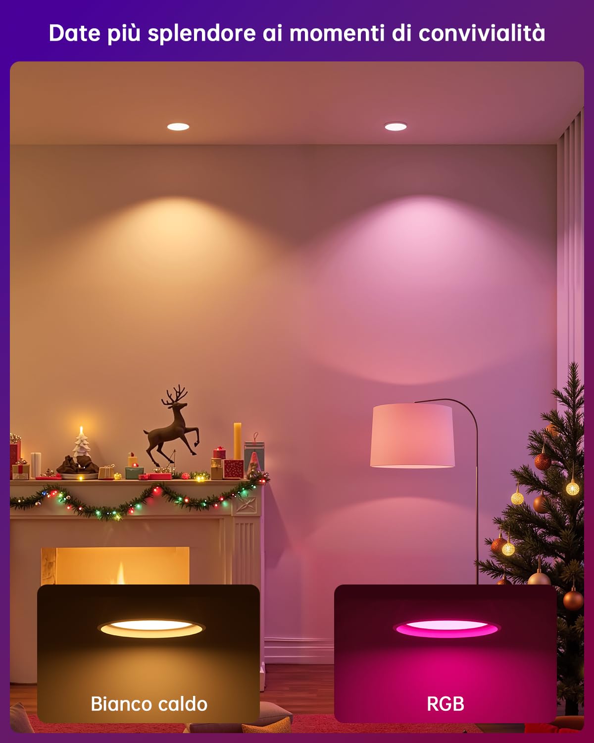 YAYZA! 8 Confezione Lampadina GU10 LED Calda, Dimmerabile 5W RGB 3000K Faretti, Lampadina Cambia Colore con Telecomando，Equivalente a 50W,12 Colori 5 Modalità, per Camere da Letto, Feste Faretto