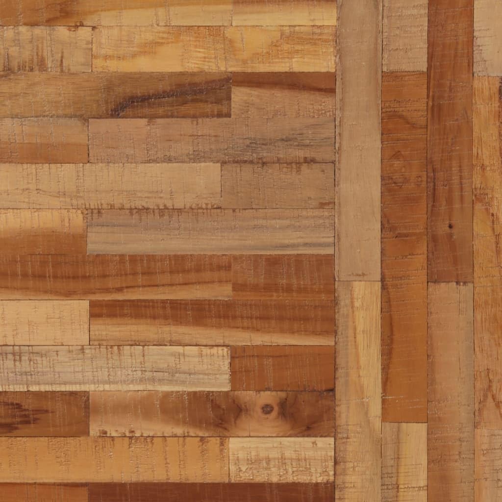 Generico Tavolo da Pranzo Rettangolare 120x62x76 cm in Legno Massello di Teak con Telaio in Ferro Nero, Piano Robusto per Cibo e Bevande, Sala da Pranzo o Cucina