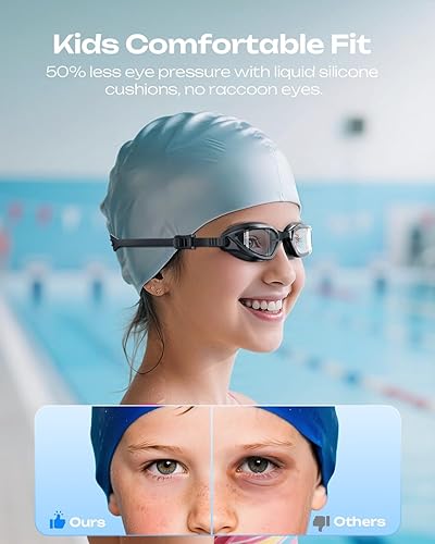 Miniatura 2 de Swim Goggles for Kids 6-14, Anti-Fog UV Protection Kids Goggles, Leakproof Pool Swimming Goggles for Youth Boys Girls