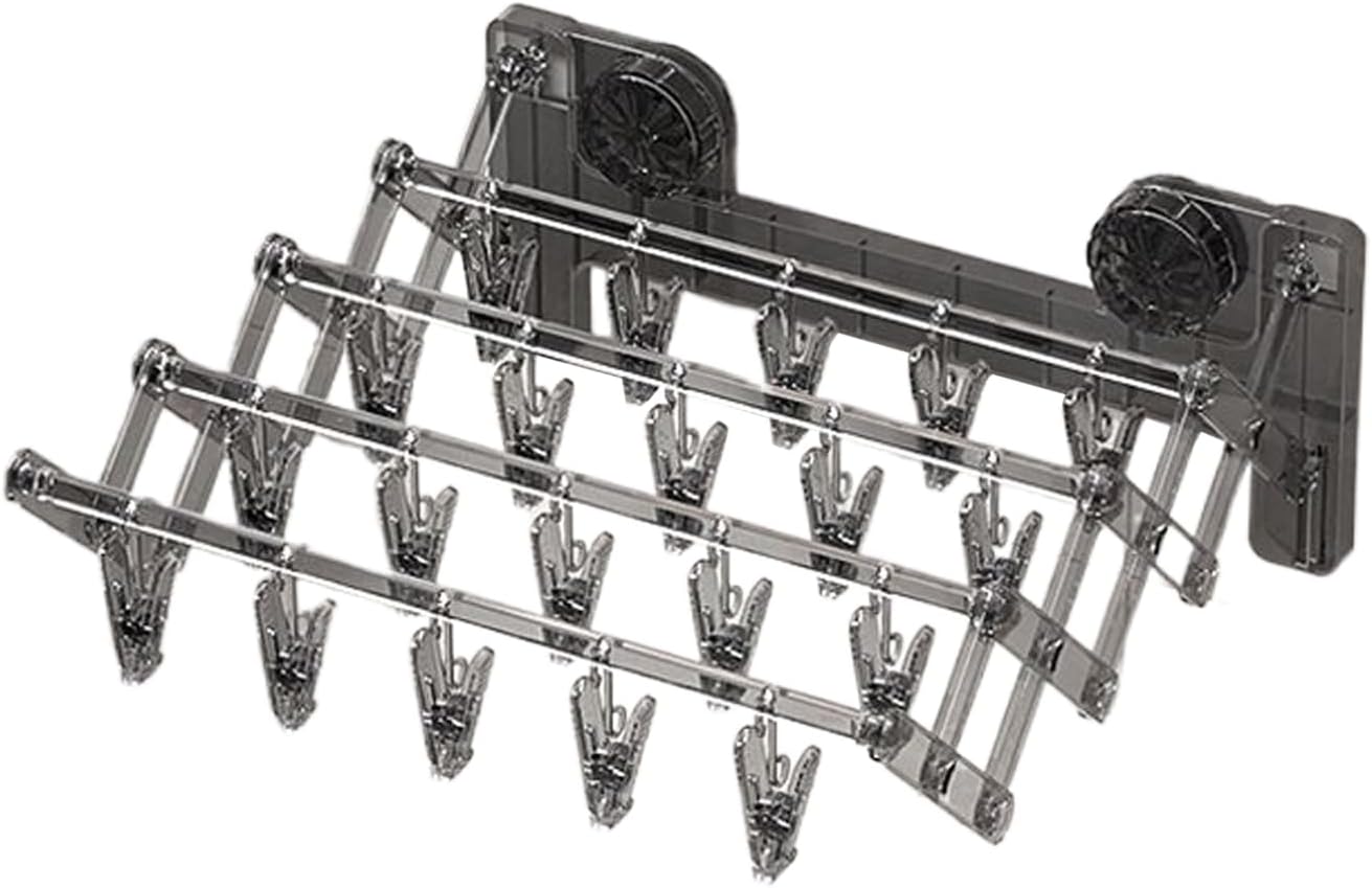 Wall Mounted Sock Drying Rack | Foldable Sock Hanger with Clip | Space Saving Clothes Rack Multipurpose Household Supplies for Towels