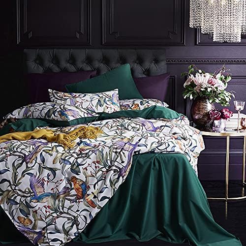 Cupocupa Duvet Cover King Size Set Boho Floral Pattern King Duvet Cover Set for King Size Bed Vintage Soft Bedding Leaf Print Paisley Duvet Cover with Pillowcases