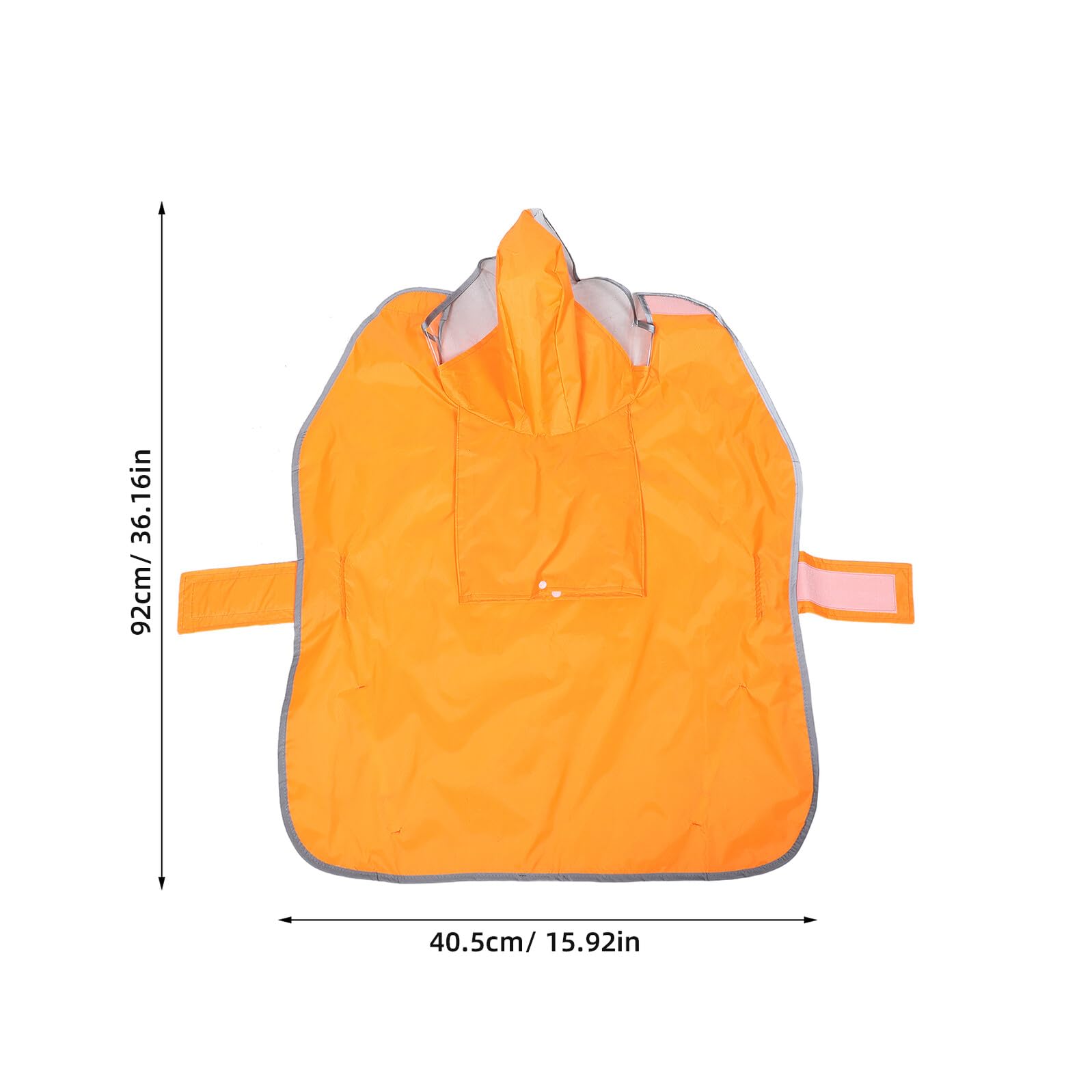 Chubasquero para Mascotas Ajustable con Capucha y Banda Reflectante Naranja XXL para Perros Grandes Poncho de Lluvia con Orificio para Correa Adecuado para Paseos Nocturnos y