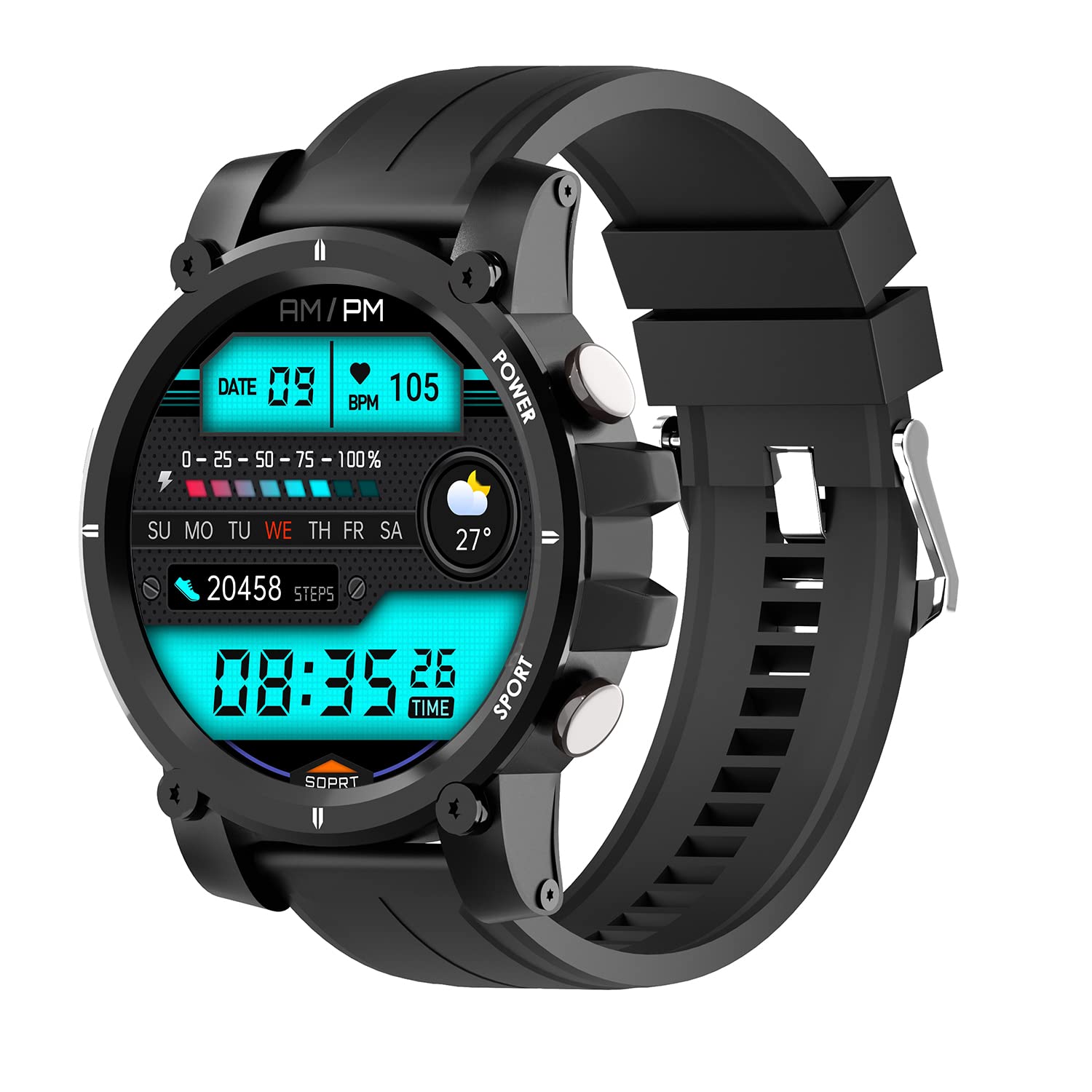 Vibez by Lifelong Haile Smartwatch For Men with HD Display|24x7 Heart Rate & Blood Oxygen Tracking|Sports Mode|Sleep Monitor|IP67 Waterproof|7 days Battery Backup (VBSWM108, 1 Year Manufacturer Warranty, Black) (B09ZY1Y6JH) Amazon Price History, Amazon Price Tracker
