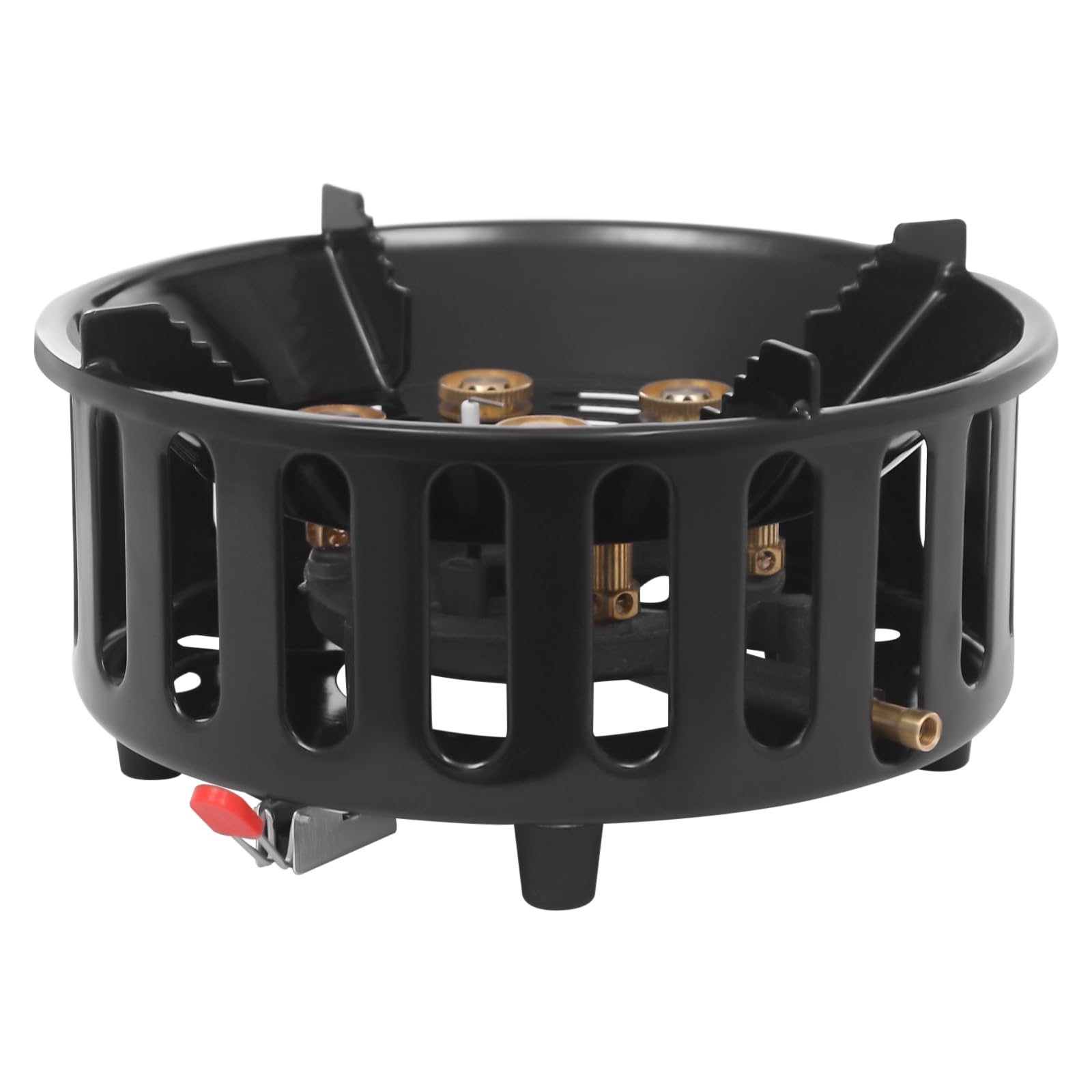 Réchaud à gaz 21 kW avec allumage piézoélectrique, portable, réchaud à gaz de camping, amélioré, avec 3 adaptateurs et sac de rangement, brûleur à gaz butane pour les voyages, le camping et les