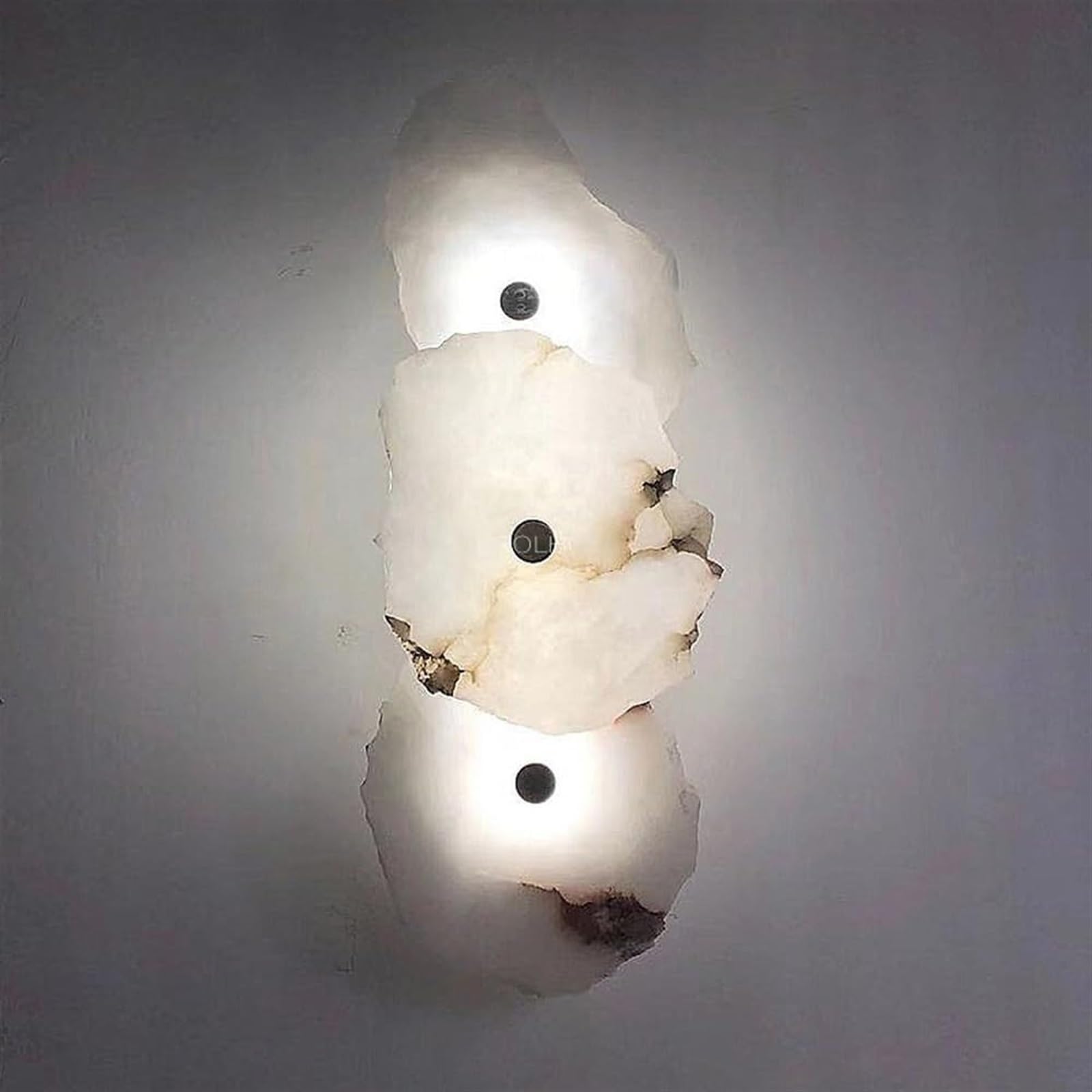 HCZKIUJY Marble Wall Sconce Natural Stone White Glass Wall Light Indoor Long Linear Bedside Wall Mounted Lamp,Lighting Wall Sconce(3lights)