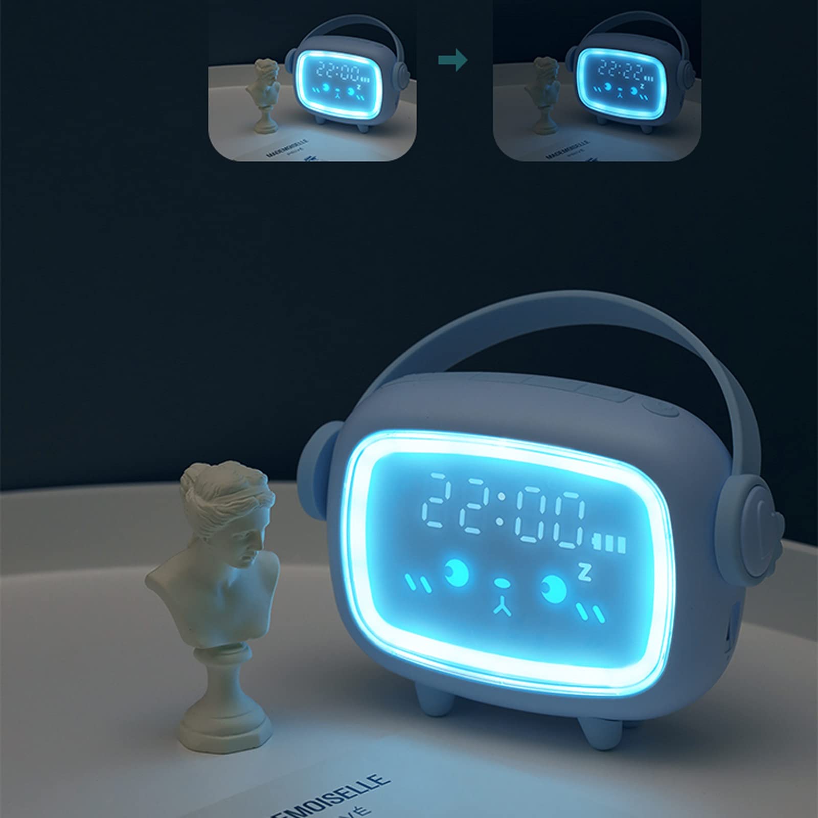 Despertador Digital El nuevo reloj de alarma multifuncional inteligente para que los estudiantes utilicen el lindo artefacto de despertador Luminoso electrónico para niños Despertador ( Color : B )