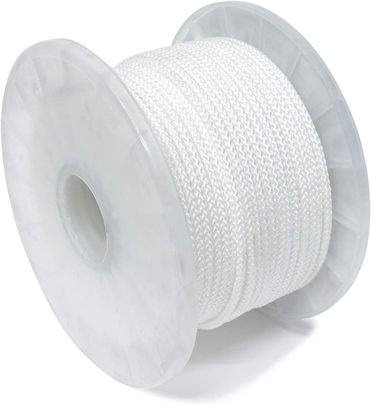 KingCord 644891 Nylon Diamond Braid Nilo Cord Rope 11/64" x 200', White