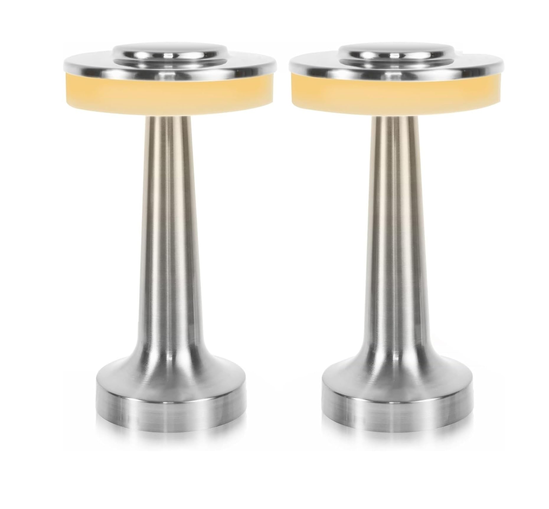 ZR98US Lampada Tavolo LED cordone Portatile con Cassa in Modo coerente funzionalità di Ricarica, per e Camera Letto, Pacchetto da 2 Argento Adatto a Soggiorno, dormitorio, Ufficio,