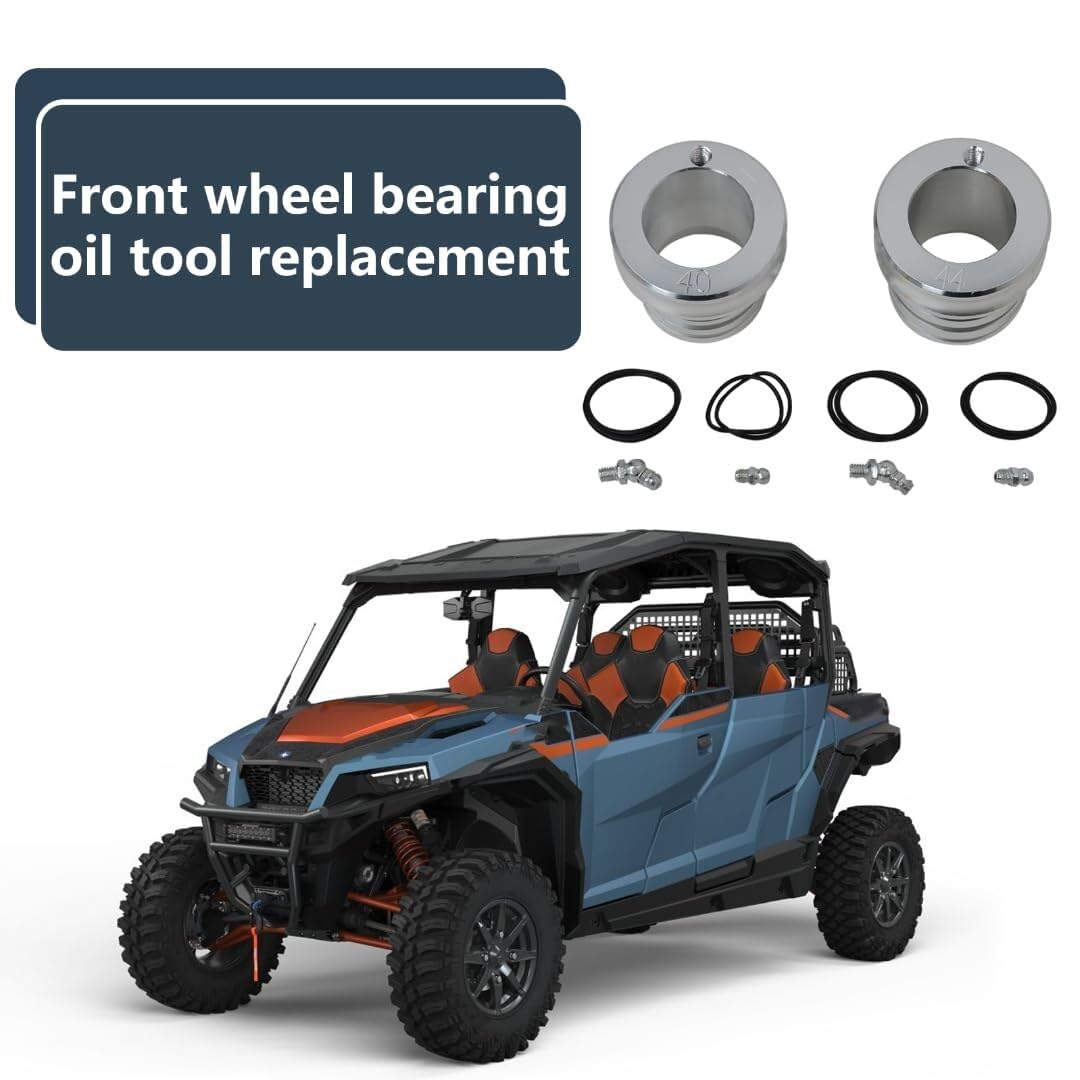 Całkowicie aluminiowy zestaw smarownicy do łożysk kół 44/40 MM do pojazdów Polaris UTV i ATV — zawiera podwójną uszczelkę typu O-ring i pierścienie gumowe