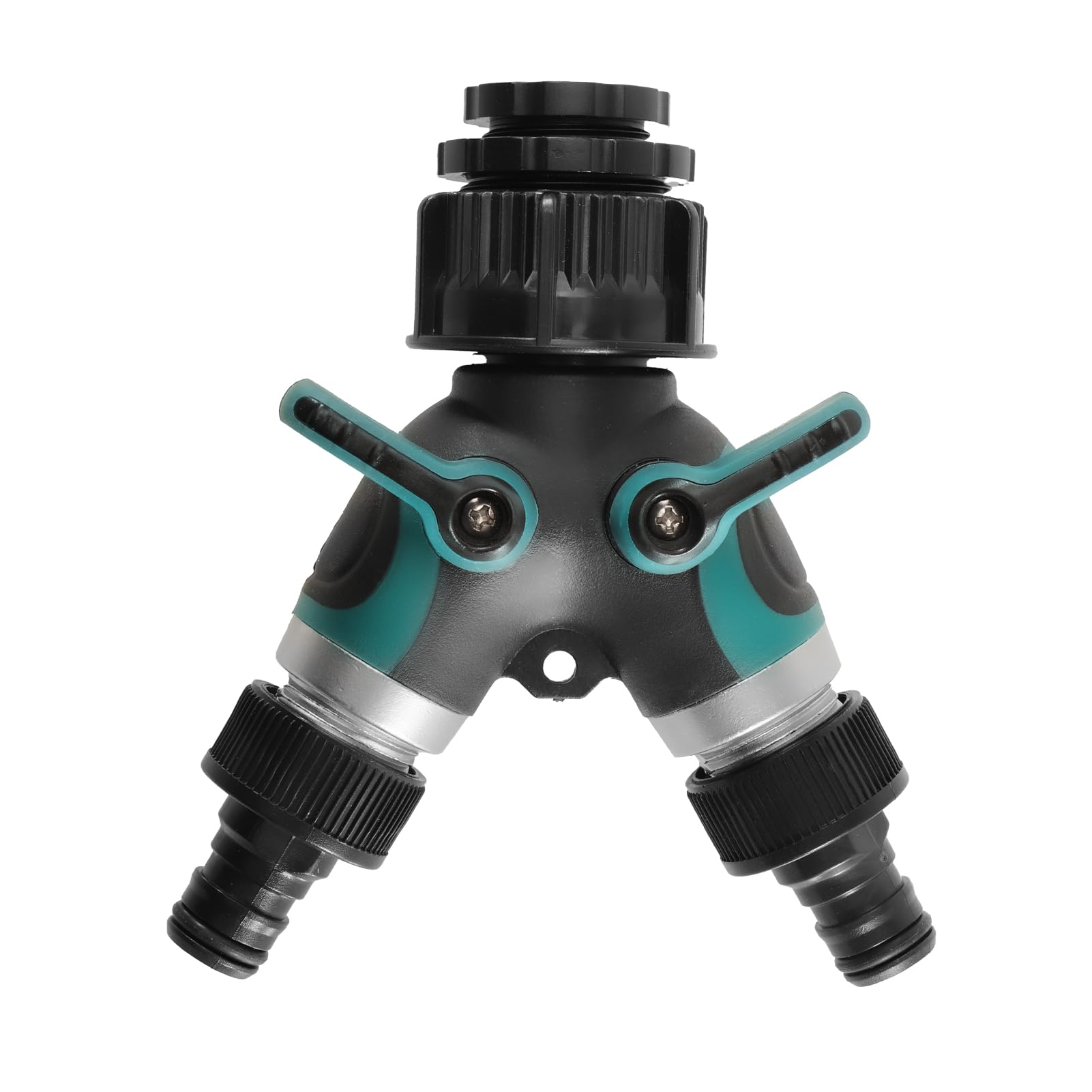 Tulov 2 Way Tap Splitter with Shut Off Valves – Y Hose Connector for Garden Hose, Washing Machine and Kitchen, Water Tap Splitter Fits 1/2", 3/4" and 1" Taps