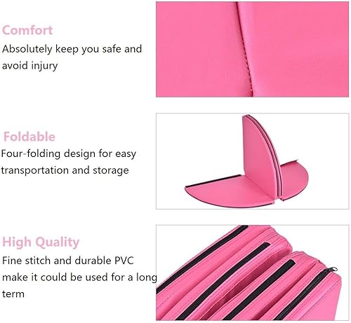 Miniatura 5 de Tangkula Tapete de baile de poste, plegable, redondo, con acolchado de espuma EPE y cubierta de poliuretano, cojín protector de seguridad para