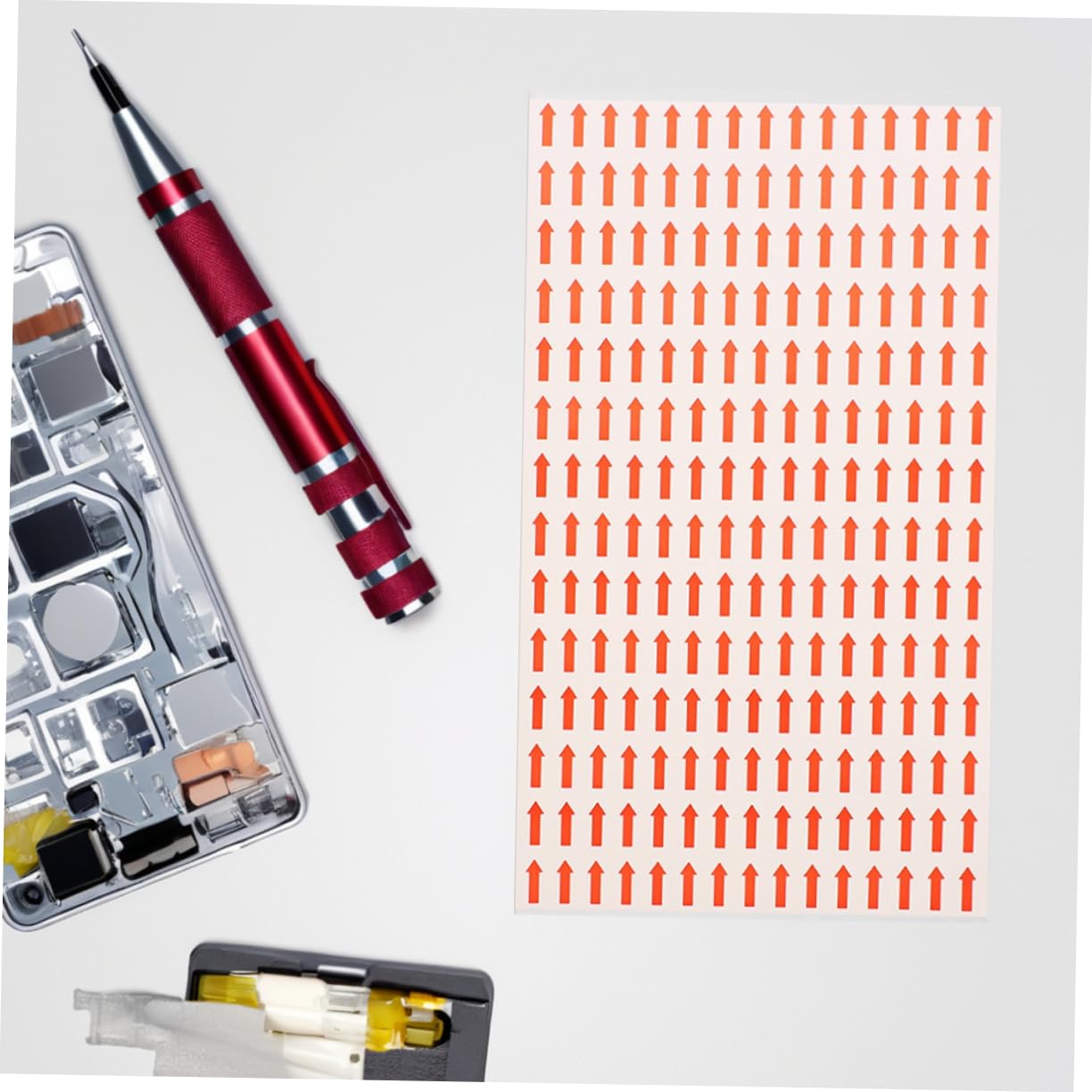 Etichette Adesive a Freccia Rosse 2 Pezzi Rimovibili | Hot Melt Adhesive, Forma Arrow Shaped, per Warehouses e File Classifications