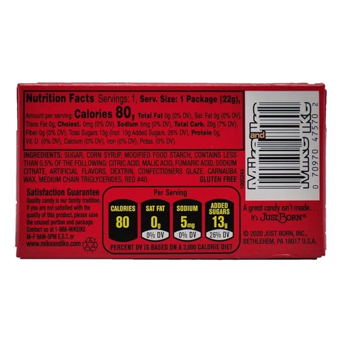 Mike and Ike Cherry Chewy Candies - Caja de 24 cajas de 0.78 oz miniatura 2