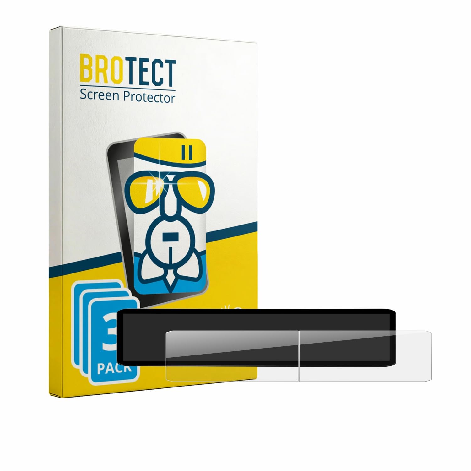 BROTECT Protector Pantalla Cristal para Kia EV2 2026 ccNC Triple Panorama Display Protector Vidrio (3 Unidades) - [Dureza 9H, Anti-Arañazos]