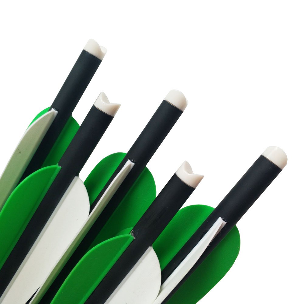 SHARROW 12pcs Flèches d'arbalète en Carbone 16 Pouces 17 Pouces Boulons d'arbalète avec Pointe de Flèche de Lame(16 inch)
