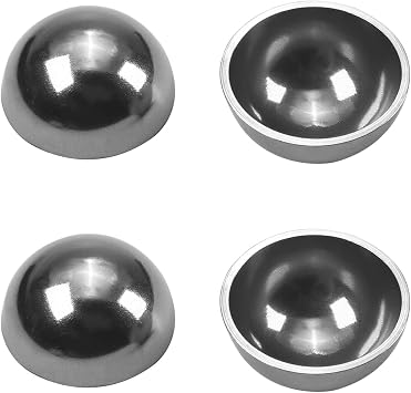 MroMax 4PCS 0.98" Dia 304 Stainless Steel Hollow Cap Ball Spheres for Handrail Stair Newel Post Silver Tone