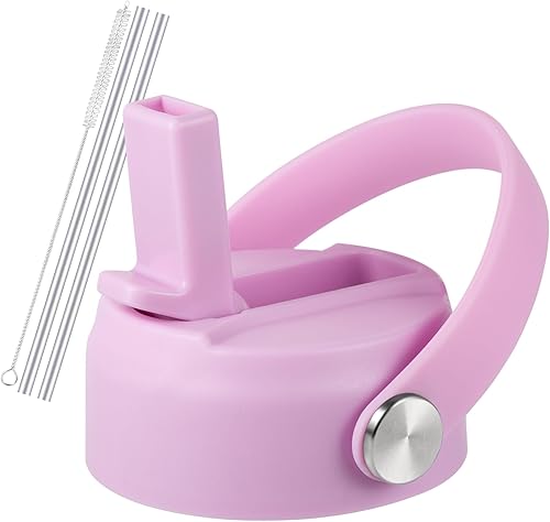 Tapa de popote para Hydro Flask de boca ancha de 32, 40 onzas, tapas de popote con mango flexible y popotes compatibles con HydroFlask, tapa