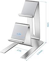 Vista 7 de Soporte para controlador soporte universal de aluminio de 2 niveles, accesorios para decoración de escritorio de juegos de PC, regalos