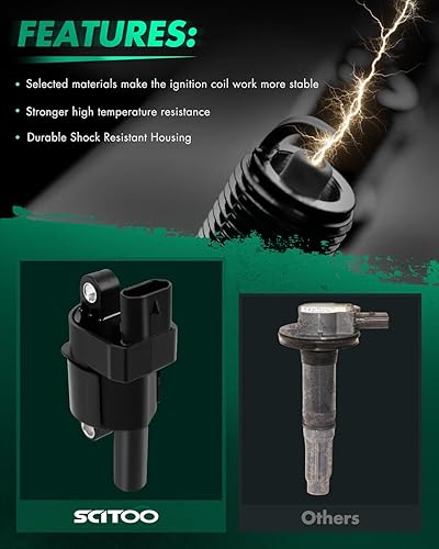 Vista 830 de SCITOO 1 bobinas de encendido con 4 bujías de iridio para Chevrolet 2011-2015 Cruze 1.4L 2016 Cruze Limited 1.4L 2012-2020 Sonic 1.4L 2013-2021 Trax