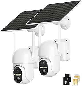 Ebitcam 4G LTE Cellular Security Camera Includes SD&SIM Card(Verizon/AT&T/T-Mobile), Solar Outdoor Work No WiFi, 2K Live Video, 360° Full View, Color Night Vision, Motion&Siren Alert, Playback asin的图片