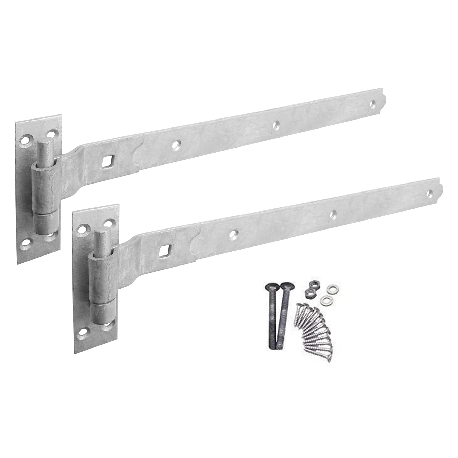 EAI Cranked Gate Hinges | 600mm / 24 Inch Heavy Duty Hook and Band Gate Hinges | Galvanised - 1 Pair