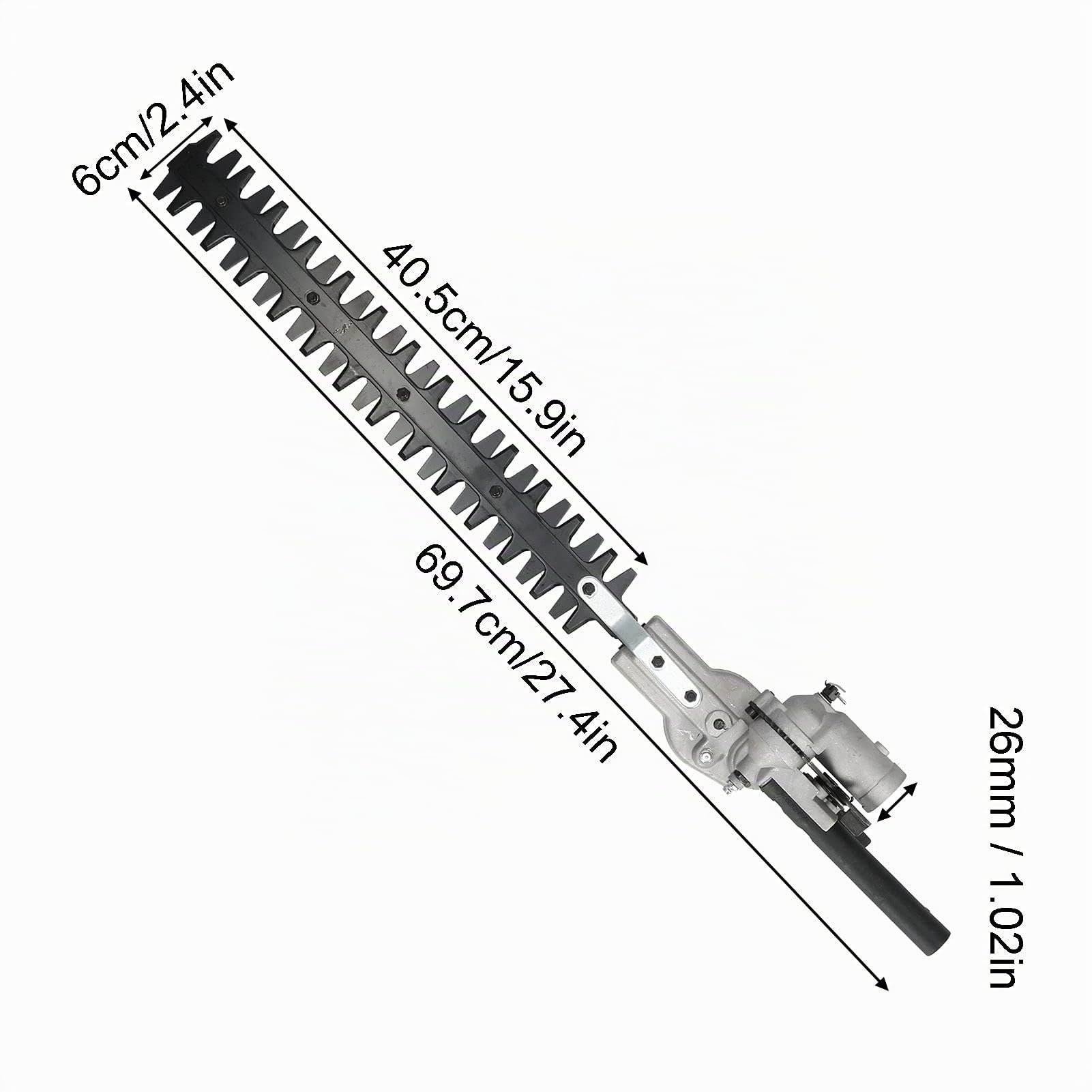 Tête de taille-haie à double tranchant, acier au manganèse 65 haute résistance, alliage d'aluminium, durable et résistant à l'usure, pour tailler les haies, les arbustes, les