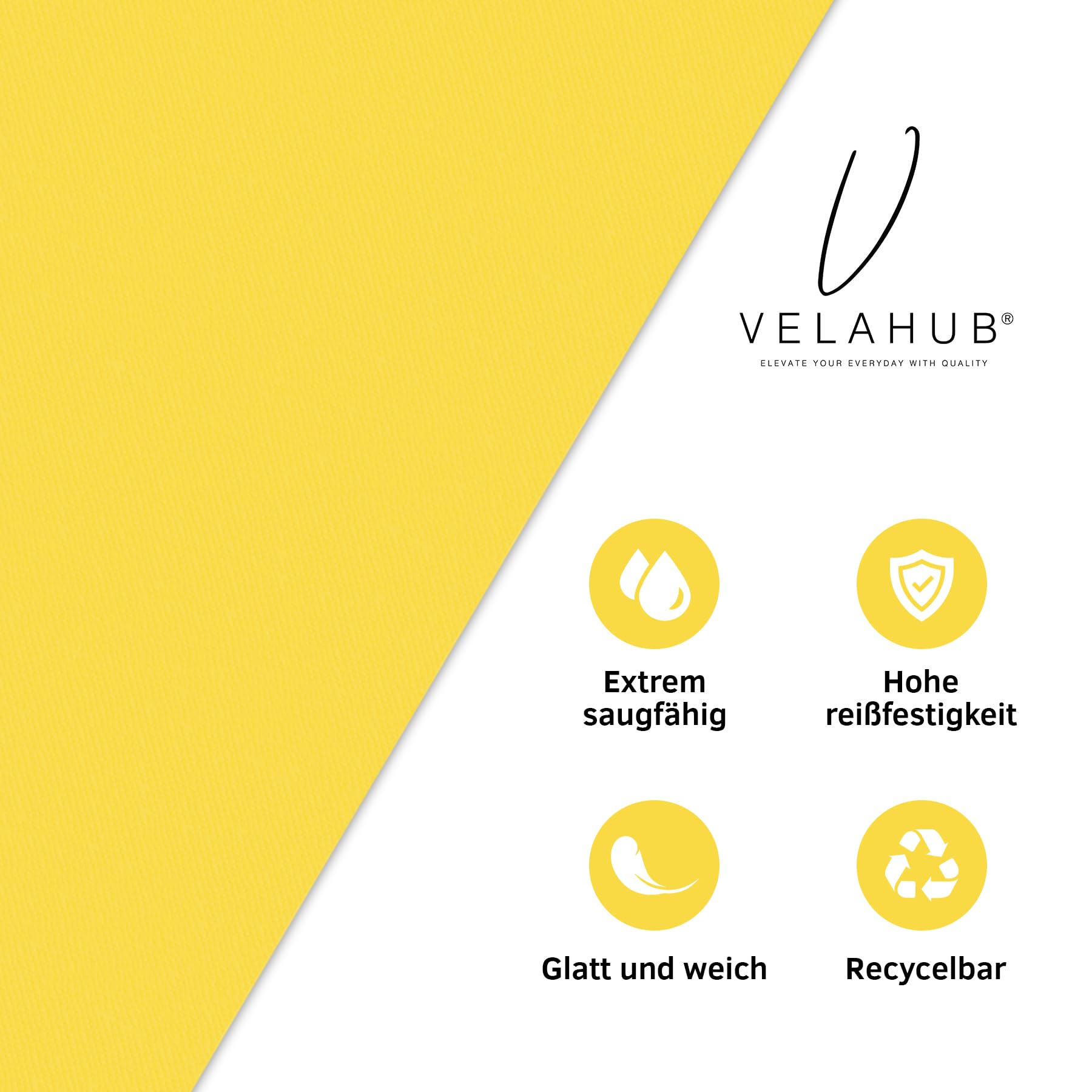 VelaHub Airlaid 50 Cutlery Napkins, Disposable Napkins, 39 x 40 cm, Yellow - Image 3