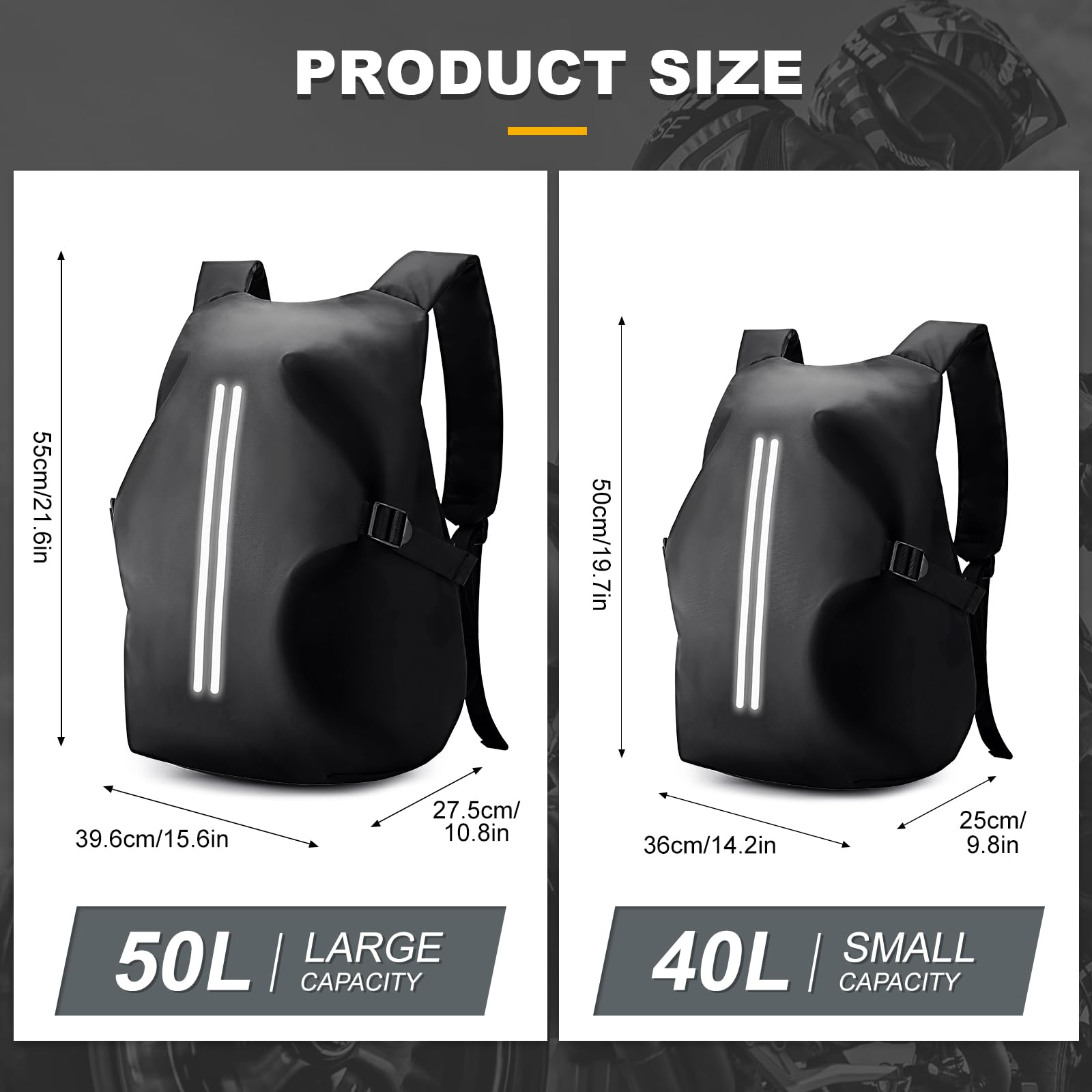 WEPLAN Zaino da Moto Zaino Portacasco da Moto Uomo Zaino per Casco Zaino da Portacasco Impermeabile Cinturino per Casco da Moto Borsa Porta Casco Moto,Nero