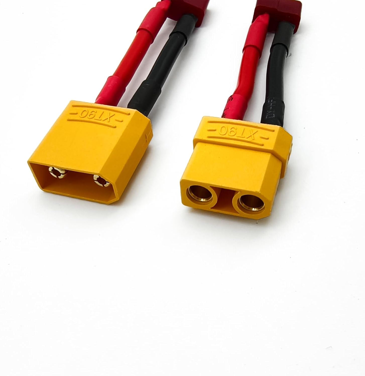 2 Pairs XT90 to T-Plug RC Male Female Connector Wired Adapter for RC Car Plane Lipo Battery ESC (XT90 to T-Plug Wired)