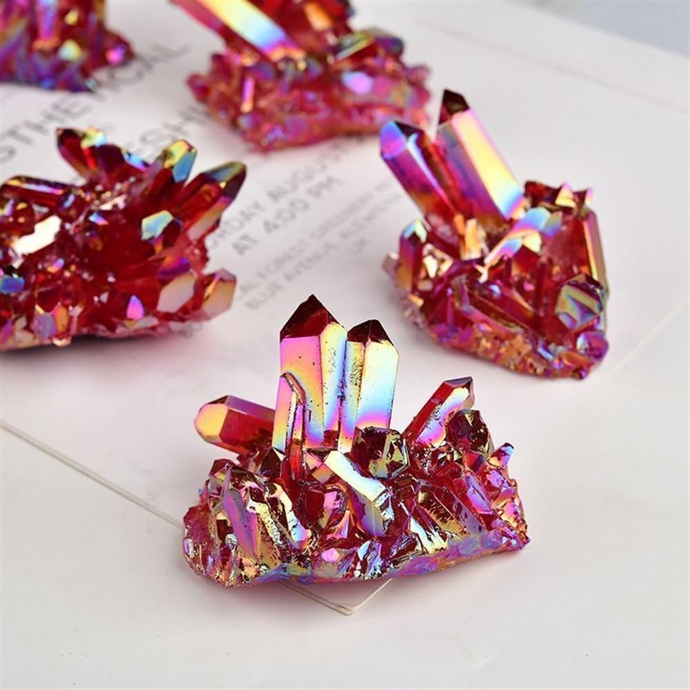 Crystal Quartz Electroplated Colourful Column Ore Or Ornaments Aquarium Home Decor Stone (Size : 600-700g)