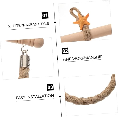 Miniatura 5 de Soporte para toallas de papel de cordel, soporte de pared para papel higiénico, decoración de madera, soporte para toallas de papel, cuerda náutica,