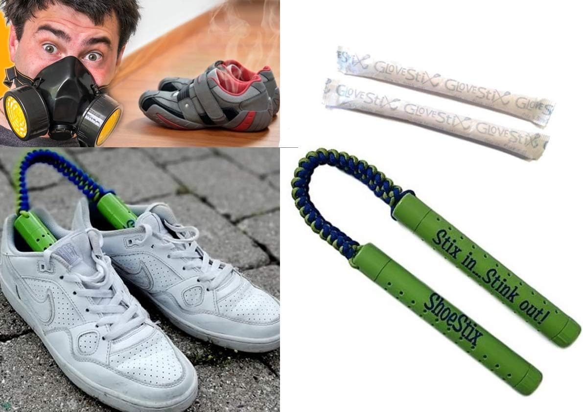 ShoeStix Removes Odors Moisture from Shoes ★ Soccer Fitness Hockey Bike and Boxing Gloves ★ Sportsbags and Other Stinky Sports Equipment ★ As seen on Shark Tank ★ Doedorizer Eliminator Removes Stink
