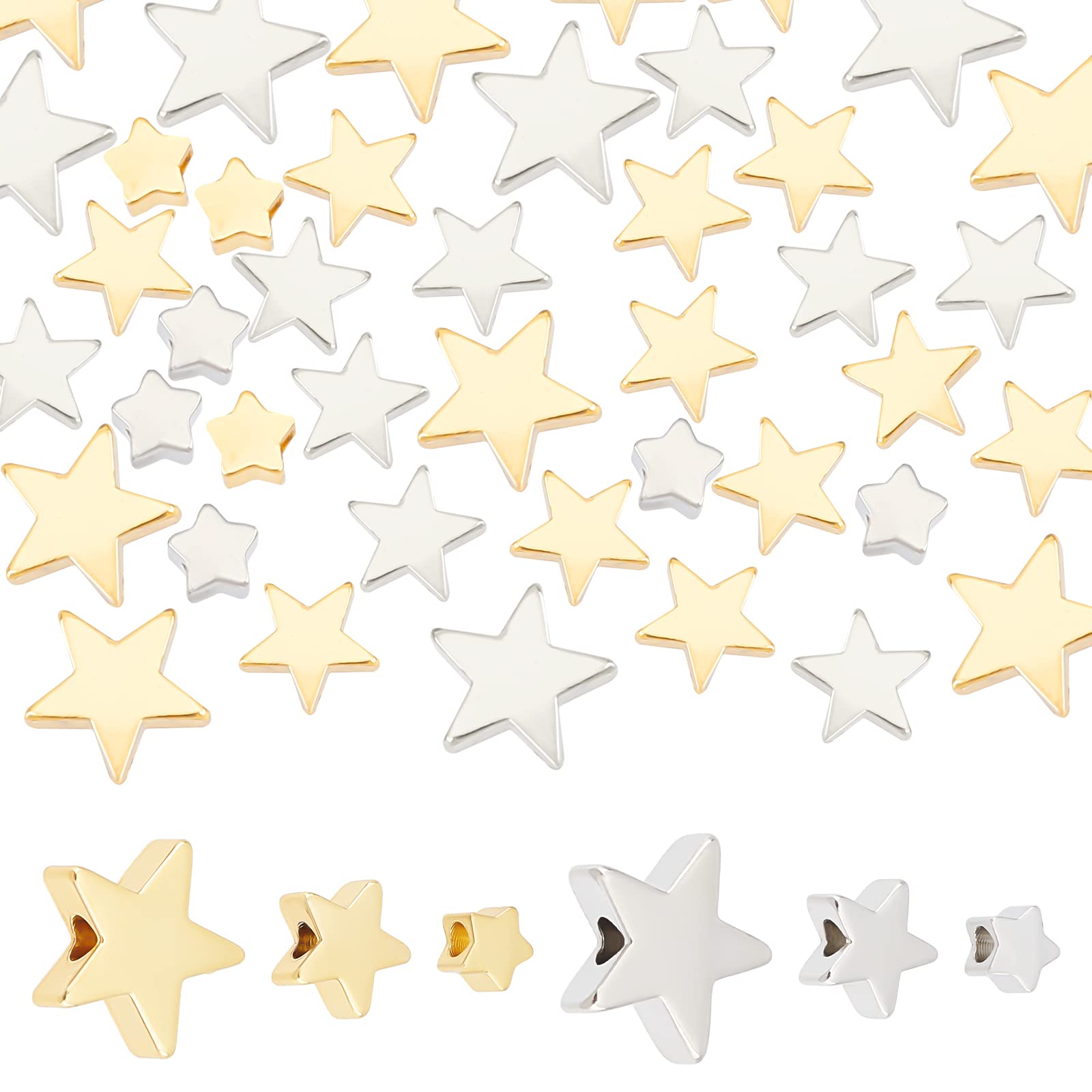 Perles d'espacement étoile de 4 à 8 mm pour imaginer vos cadeaux et décorations de Noël