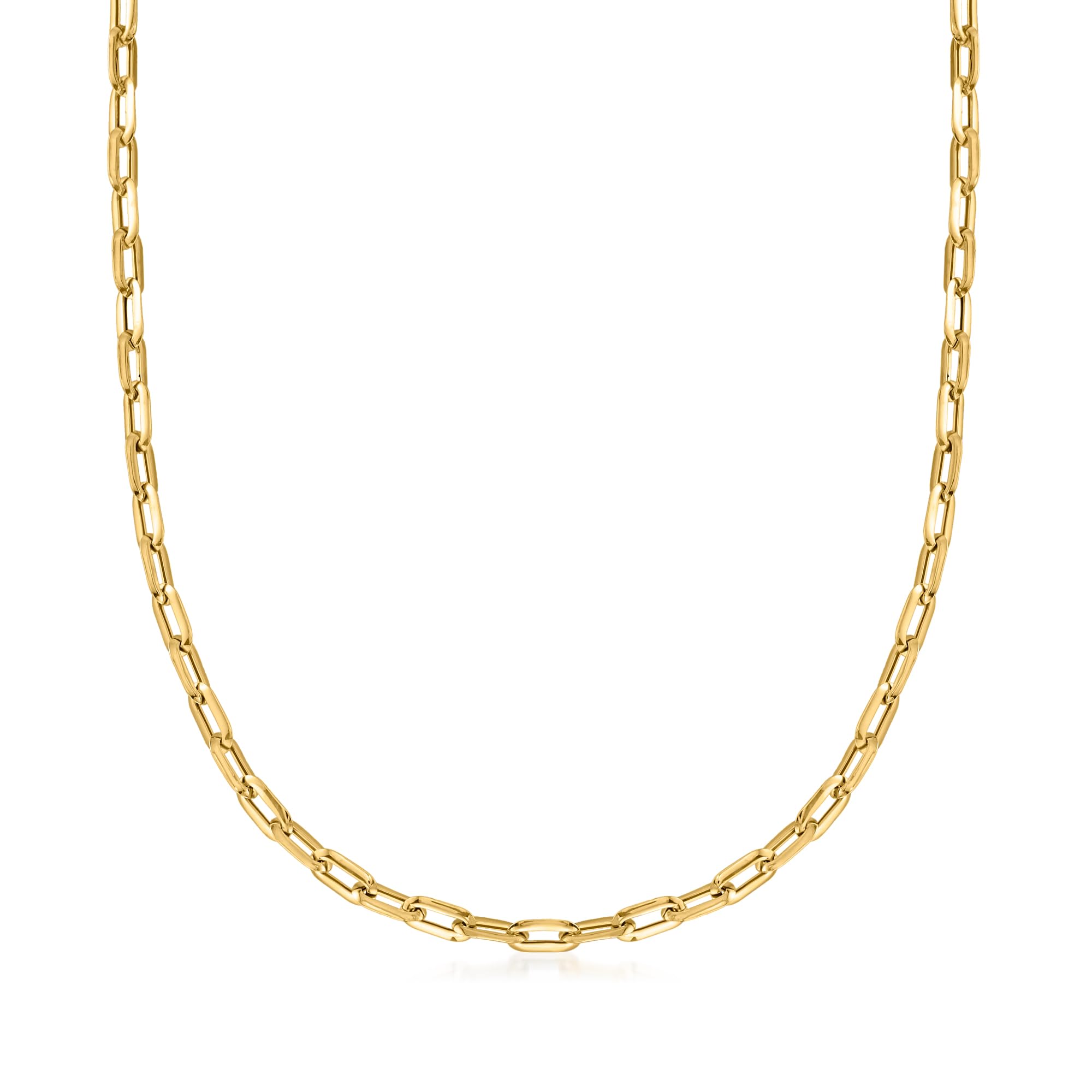 Italian 14kt Yellow Gold Paper Clip Link Necklace