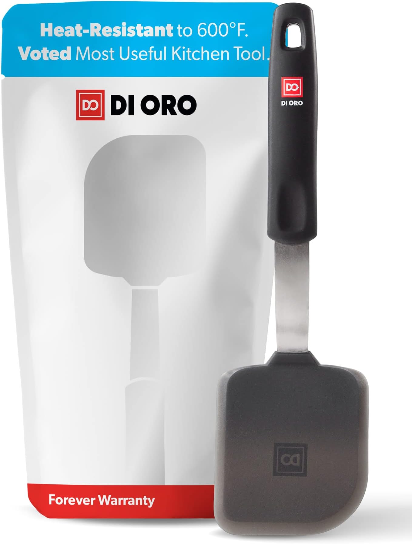 DI ORO® Designer Series Everyday Flexible Silicone Turner Spatula - 315°C Heat-Resistant Rubber Kitchen Spatula - Versatile Silicone Spatula - BPA Free, FDA Approved, and LFGB Certified