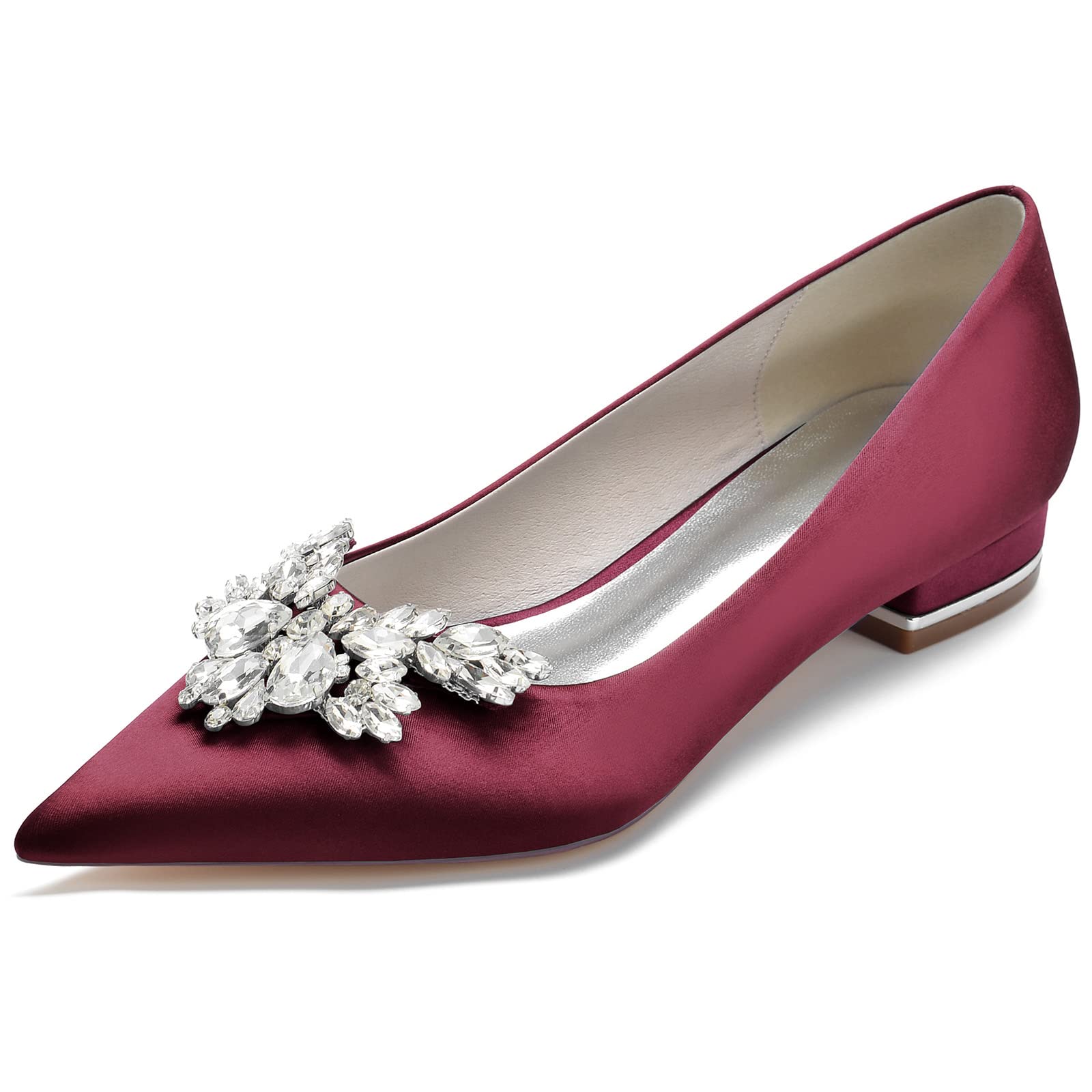 Scarpe col Tacco Donna Moda Punta Appuntito Scarpe da Sposa Plateau Estivi Scarpe Sandali Tacco Basso Scarpe Taglia 36-43 EU,Wine Red,39 EU