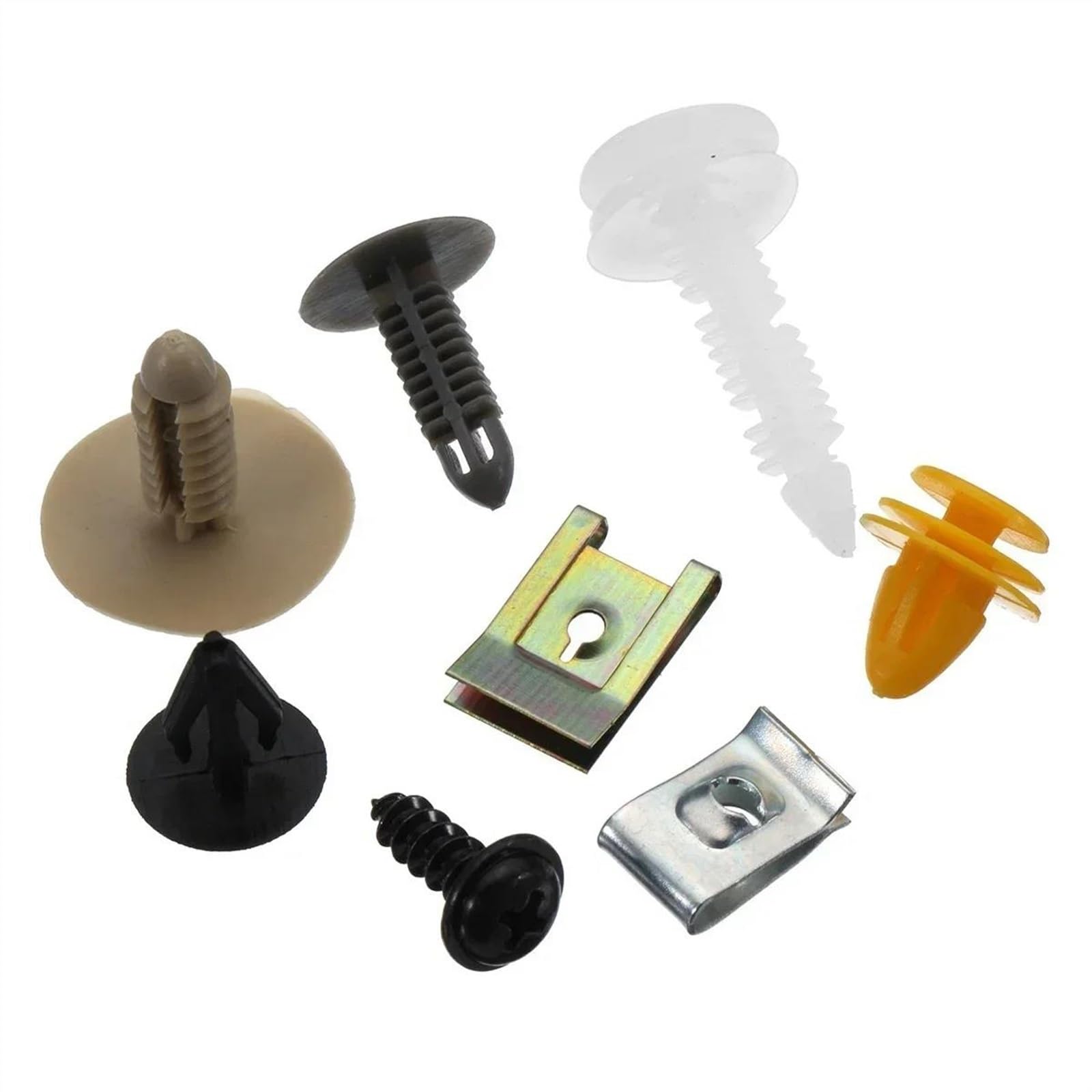 Schraubenzubehör 500PCS Mixed Auto Fahrzeug Verschluss Stoßstange Clips Retainer Niet Tür Panel Fender Liner Universal Fit