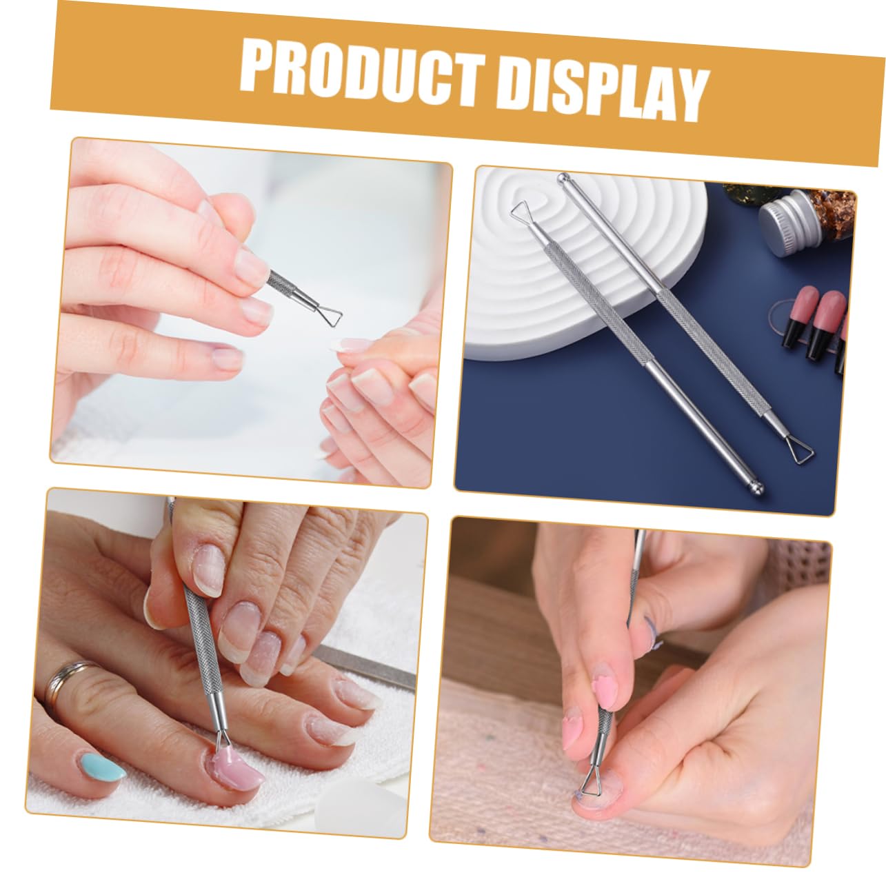 SOESFOUFU Nail Gel Remover Tool Kit 6pcs Manicure Tools Set Pusher Scraper Stainless Steel for Safe and Efficient Nail Polish Removal